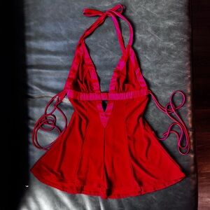 Y2K Made in USA Openback Halter Top